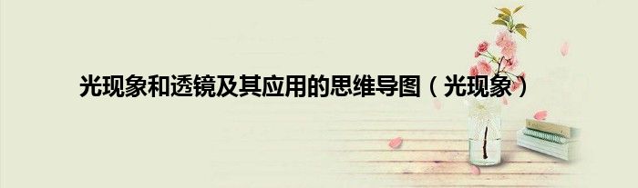 光现象和透镜及其应用的思维导图（光现象）