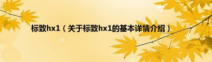 标致hx1（关于标致hx1的基本详情介绍）